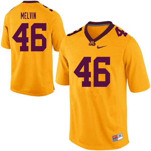 Men #46 Alex Melvin Minnesota Golden Gophers College Football Jerseys Sale-Yellow